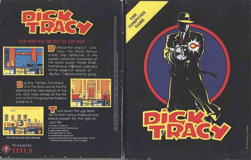 Dick Tracy box art for ZX Spectrum